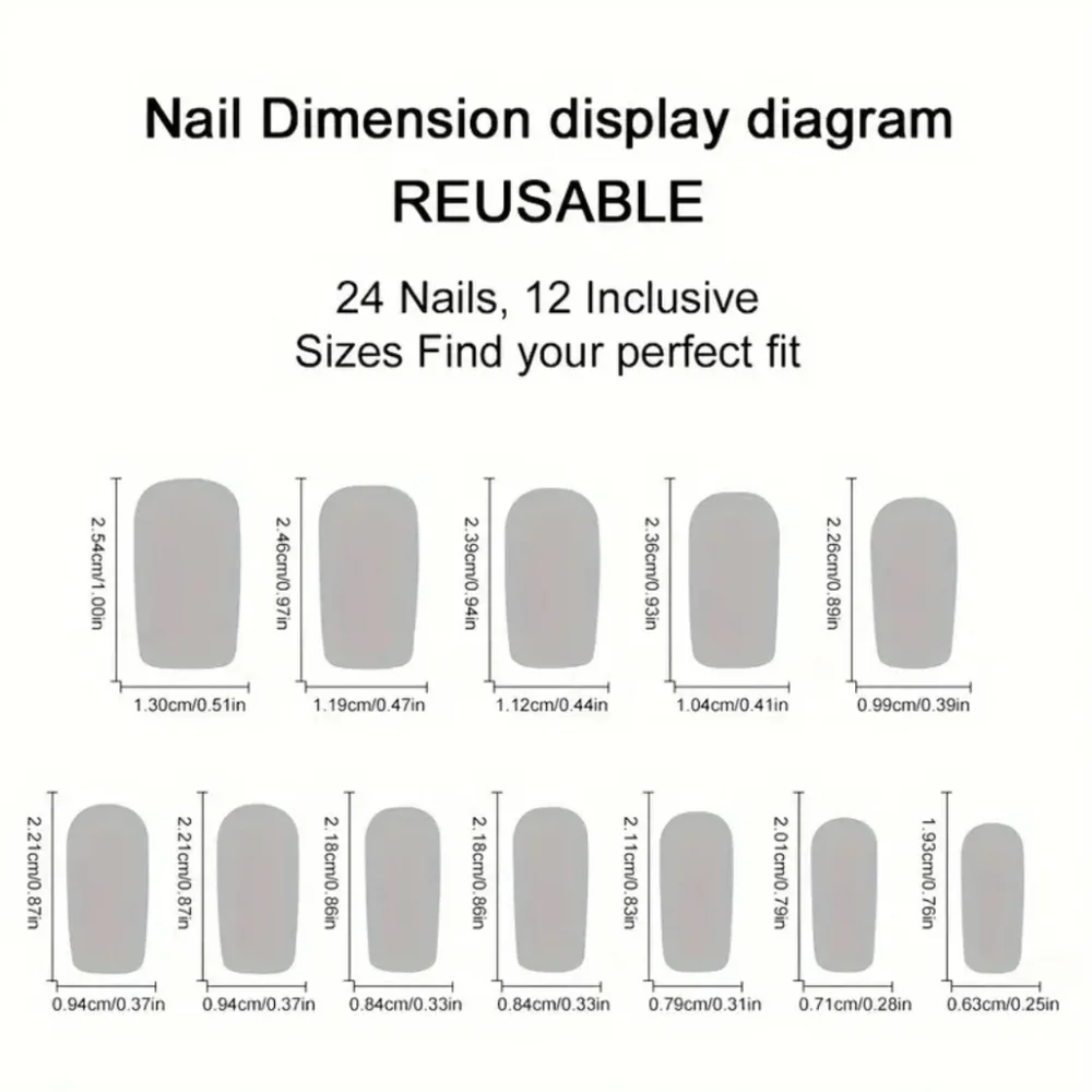 24 Pieces Fake Press On Nails